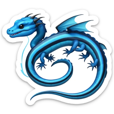 Electrical Electric-blue and Cyan eel-dragon  with thick obsidian-black stripes  sticker