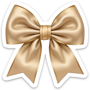 Beige bow sticker