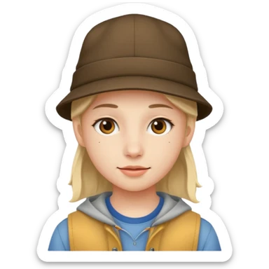 teenager with hat sticker