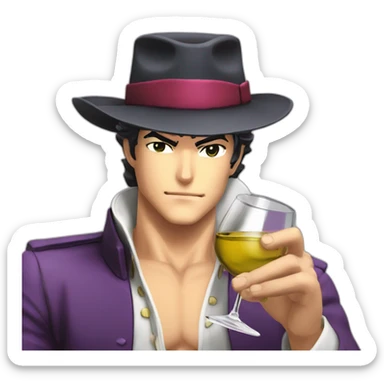 Jotaro-Kujo-drinking-wine sticker