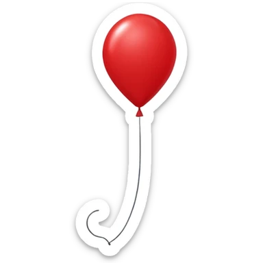 red baloon attached to red long skinny baloon  sticker