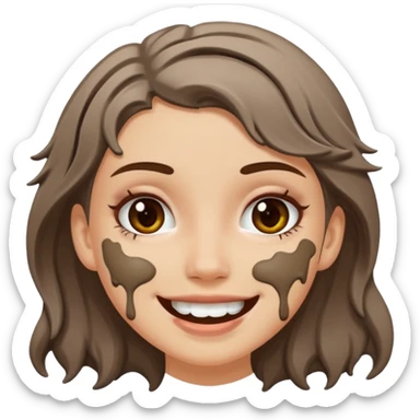 white girl with mud on her  sticker