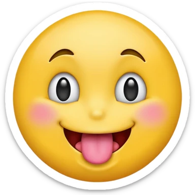 original emoji look yellow circle with winkey face tongue out  sticker