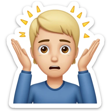 Shocked faint backwards with one hand on forehead sticker