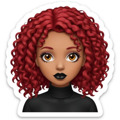 goth girl red hair cacheado médio pele parda sticker