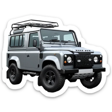 New Landrover Defender in Carpathian Grey with gloss black accents sticker
