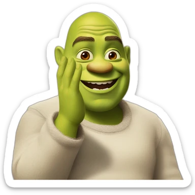 Markus Söder cosplaying as shrek clapping his oversized hands  sticker