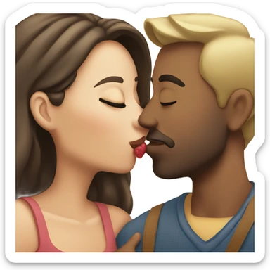 Couple giving a kiss sticker