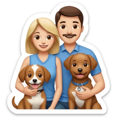 couple and their pet dog sticker