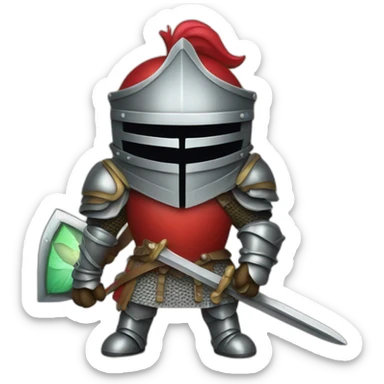 Apple knight-in armor- with a sword sticker