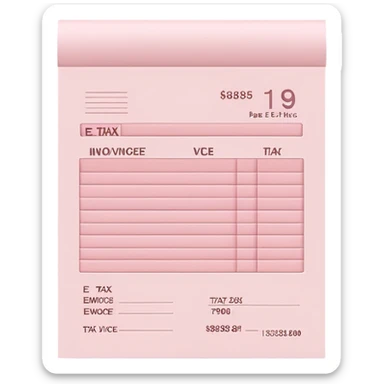 Pale Pink E-Tax Invoice paper sticker