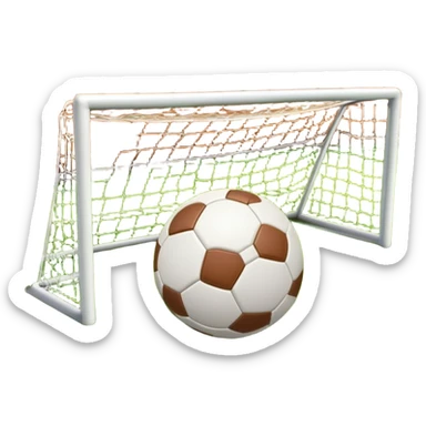 Europian Football. A football resting on the grass of a soccer field, with goalposts and field markings in the background. The scene highlights the ball's position at the center of the action, emphasizing the competitive atmosphere and readiness for play. sticker