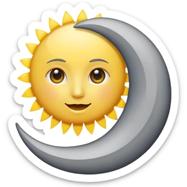 Genarate me a emoji of Drak mode moon and bright mode sun Like we got In our mobile phones sticker