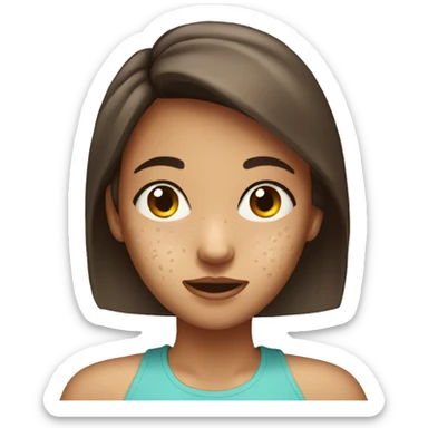 girl have acne on face sticker