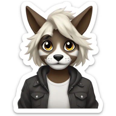 Anthro Fursona Furry Edgy Cool Cute Full body sticker