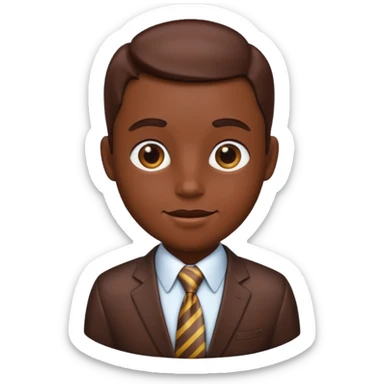 A chocolate with a tie and facial features sticker