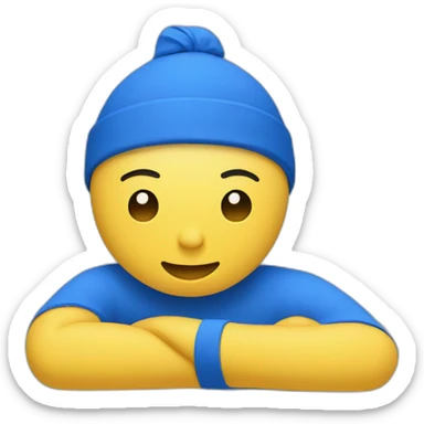 rolled yoga matt in color blue sticker