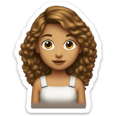 Niña pelo castaño  sticker