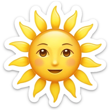 Light yellow sun shining sticker