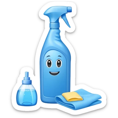 cleaning product and rag sticker