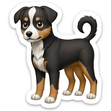 Chien noir avec bande blanche sur le poitrail  sticker