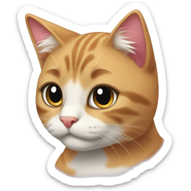 cat with tophot and is inlove sticker