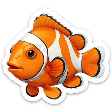 Clownfish with orange and white stripes sticker