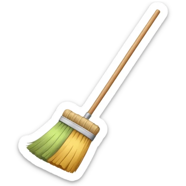 create a broom emoji sweeping away some dust  sticker