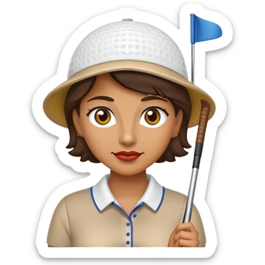 Latino woman golfer sticker