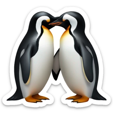 Two penguins hugging each other  sticker