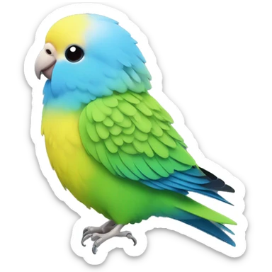 Budgie with yellow Head and feathers and Blue Body  sticker
