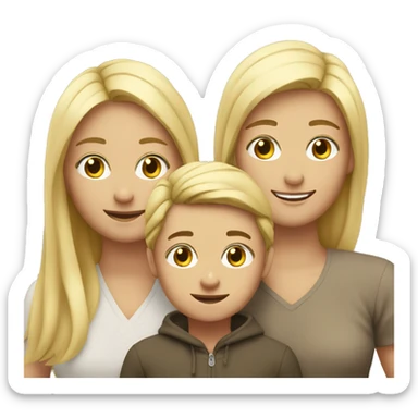 Mon with a son and an older daughter blond sticker