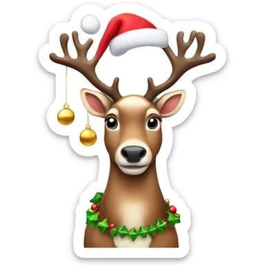 Reindeer with jingle bells sticker