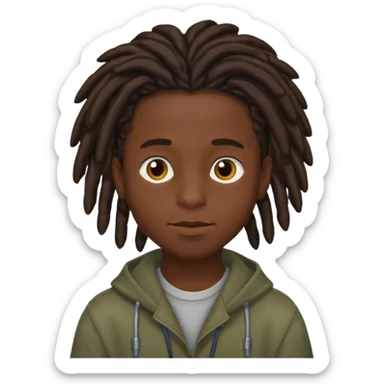 Boy with a locs hair  sticker