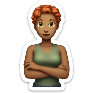 Girl with red hair and skin is fair, she is 25 years  sticker