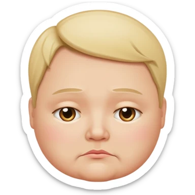 Sad face with a double chin sticker