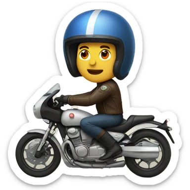 motorcyclist With helmet sticker