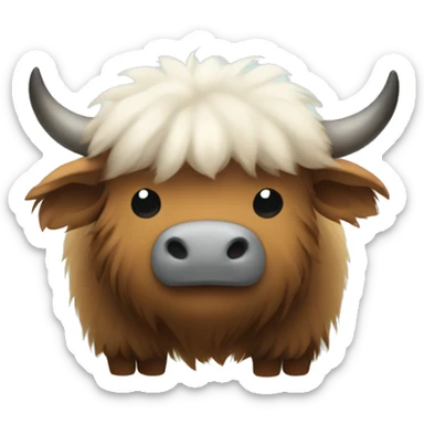 a cute fluffy nonthreatening yak sticker