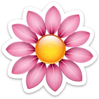 sakura flower with a sunburst pattern sticker