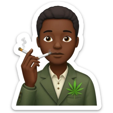 black man smoking a joint sticker