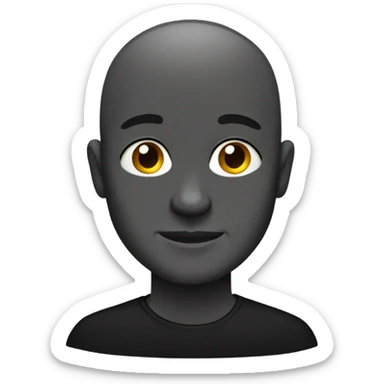 confident bald man in black shirt sticker