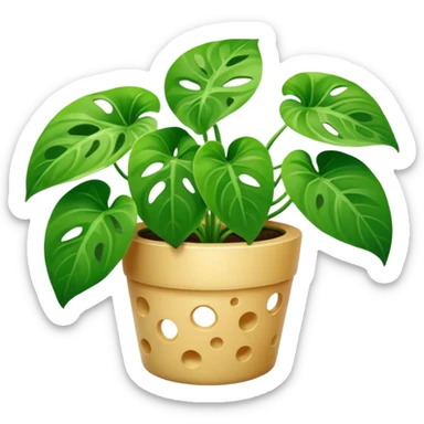 Swiss cheese pothos sticker