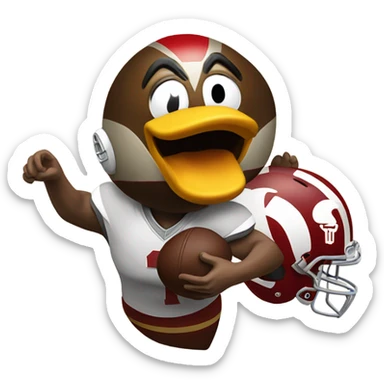 Brutus buckeye getting attacked by duck  sticker