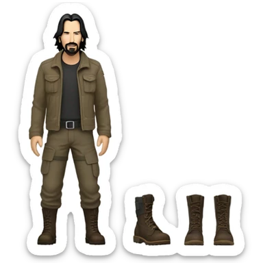 Keanu Reeves in an adventurer outfit sticker