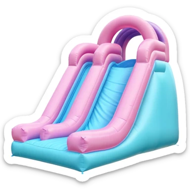 a bouncy inflatable pastel play slide sticker