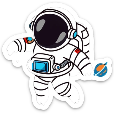 ape astronaut floating in space sticker