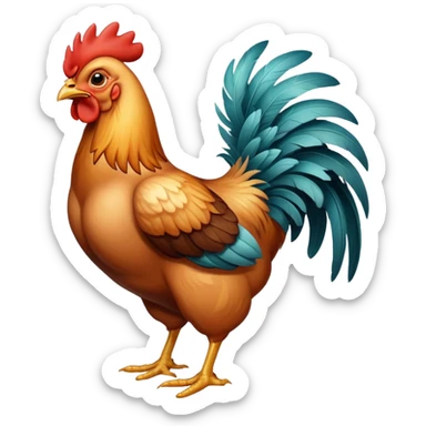 chicken who is ripped like a body builder sticker