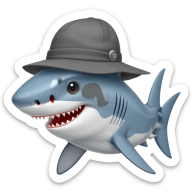Shark with a hat that said duh sticker