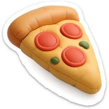 illustration of a pizza slice in cushion style sticker