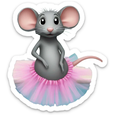 rat on a pool wearing a tutu sticker